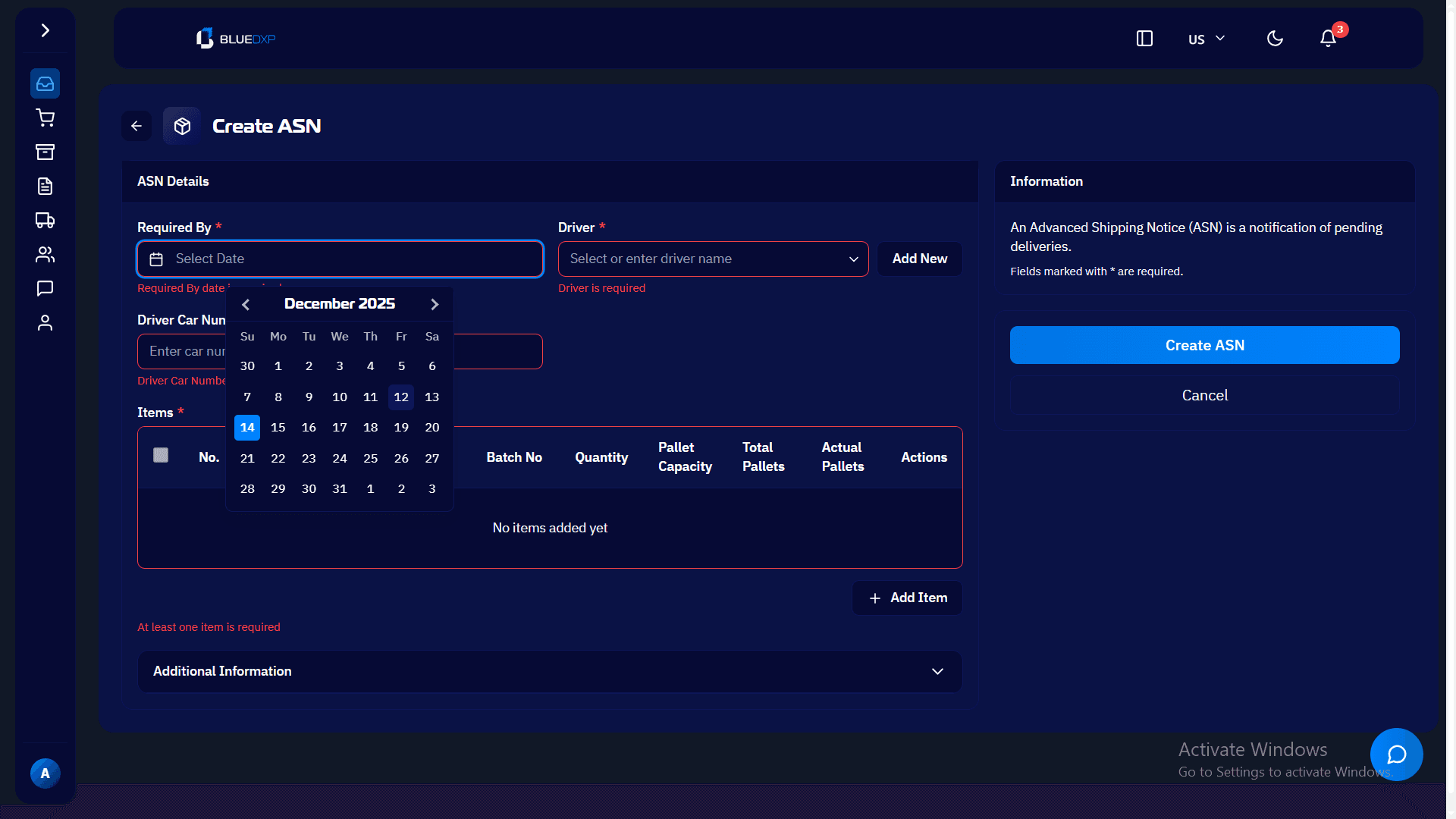 WMS Inventory Management